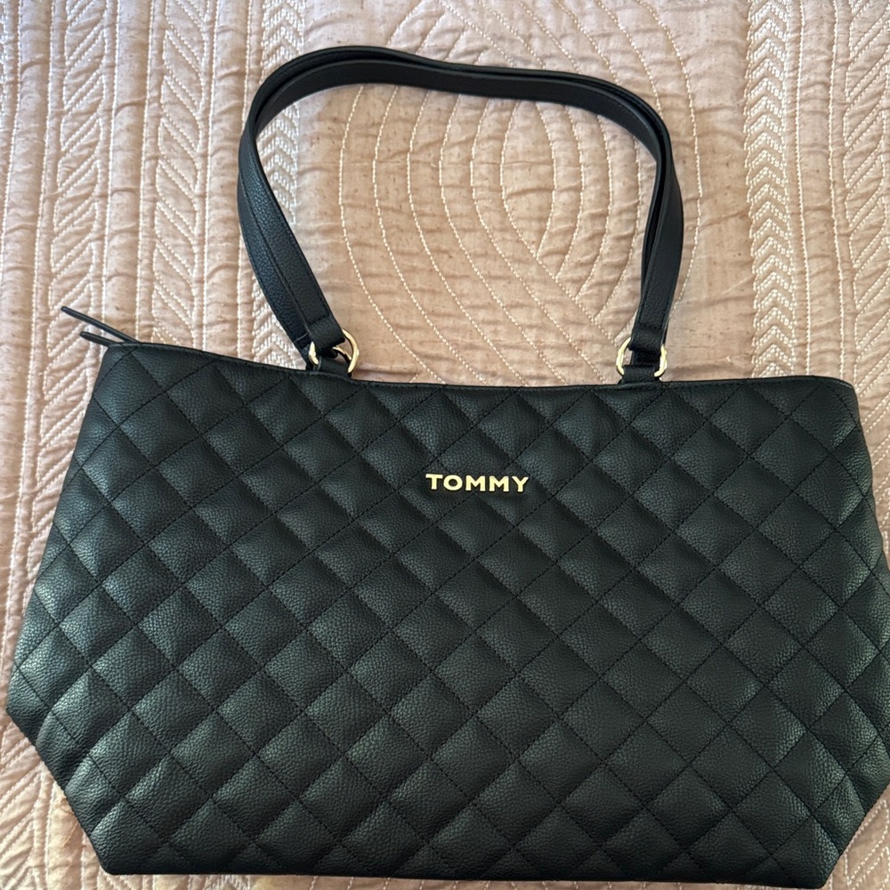 Tommy Hilfiger Black Quilted Tote Bag